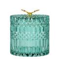 Nordic Gold Butterfly Glass Covered Jewelry Box Candy Snack Jar(b)