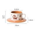 Ethnic Style Ceramic Coffee Cup and Saucer Set Tableware, Dance