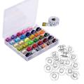 36 Pcs Bobbins & Sewing Threads with Soft Measuring Tape for Brother