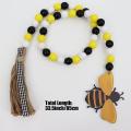 Bee Wood Bead Garland with Tassels for Tiered Tray Displays