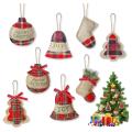 8 Pcs Burlap Christmas Tree Ornaments Christmas Party Decoration