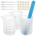 Silicone Measuring Cups Kit with Silicone Popsicle Stir Stick