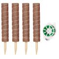 Moss Poles for Climbing Plant Coir with 20m Garden Twist Tie, 4 Pack
