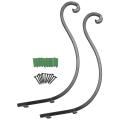 Plant Hangers Outdoor Hanging Plant Bracket (2pcs-12 Inches Black)