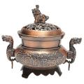 Lotus Incense Smoke Cone Aroma Stove Backflow Censer Decor-bronze