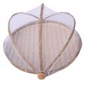 Handmade Bamboo Woven Bug Proof Wicker Basket Dustproof Picnic Tray