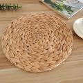Round Woven Rattan Placemats, Water Hyacinth Placemats, Set Of 6