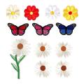 39 Pcs Butterfly and Flower Sew On Patches for Repair, Embroidery