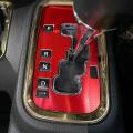 Gear Shifter Shift Box Cover Trim for Jeep Wrangler Aluminum (red)