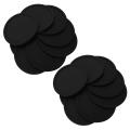 Silicone Black Drink Coasters Set Of 16 Non-slip Round Soft Black