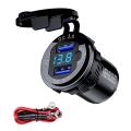 Qc 3.0 Dual Usb Car Charger for Boat Motorcycle Truck Golf Cart Black