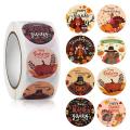 1000pcs 1 Inch 8 Pattern Thanksgiving Day Stickers Turkey Stickers