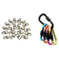 10 Pcs Snap Metal + Plastic Uckle Camping Hiking Clip Hook Keychain