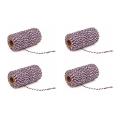 4 Pcs Colourful Cotton Rope for Diy Crafts (dark Purple+white)