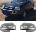 Car Door Rearview Mirror Covers with Led for Hyundai Tucson 2006-2009