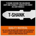 25 Pcs T Shank Jig Saw Blade Set, T-shank Blades for Wood