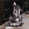 Zen Buddha Hand Backflow Waterfall Incense Burner, Incense Holder