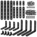 24 Pack Stainless Steel Black L Bracket with Screws for Joist Support