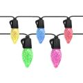 15m Patio Lights with 25 Colorful Led Bulbs, with Remote Us Plug