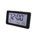 Digital Alarm Clock Lcd Temperature with Backlight for Home Black