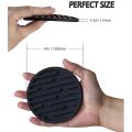 Coasters for Drinks, Silicone Coaster Sets Of 6 with Holder Black