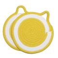 2pcs Round Placemats, Fruit-shaped Insulation Mats, Table(yellow)