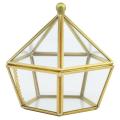 Copper Frame Geometric Shape Handicraft Glass Flower Room Small