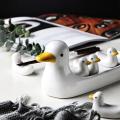 6pcs Lovely Duckling Chopstick Holder Set Fork Dish and Duck Stand