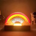 Rainbow Led Silicone Wooden Lighted Base Night Light Epoxy Silicone
