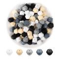 100 Pieces Hexagonal Silicone Beads 14mm Polygonal Silicone Bead