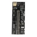8x 16x Extender Pcie Riser Adapter Card Sata 6pin Power Black(1set)