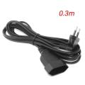 Europea Male Plug to Female Socket Power Cable for Pc Computer (0.3m)