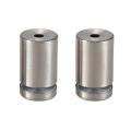 15* 19mm X 30mm Wall Mount Hardware Glass Standoff Nail Silver Tone