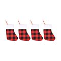 4 Pack Christmas Stocking for Party Decoration, S(red and Black)