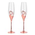 Wedding Champagne Glass Set with Rhinestone Rimmed for Wedding C