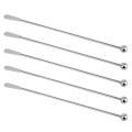 5 Pcs Reusable Swizzle Sticks Coffee Stirrers Stainless Steel Silver