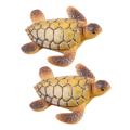 2x Mini Sea Turtle Model Resin Figurines Fish Tank Accessories