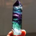 Natural Fluorite Crystal Tower Hexagonal Faceted Prism Figurine 5-6cm