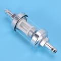 Chrome Glass Fuel Petrol Crude Oil Engine Inline Filter 5/16 Inch 8mm