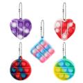 5pcs Mini Fidget Sensory Toy Silicone Keychain Toy Decompression