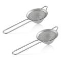2-piece Stainless Steel Tea Strainer Small Cone-shaped Silver
