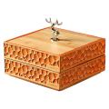Light Luxury Storage Box Elk Dried Fruit Box with Lid Tray -orange