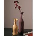 Creative Ceramic Vase Morandi Colored Living Room Art Gift(yellow)