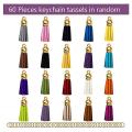 60 Pack for Keychains Suede Tassel for Diy Jewelry Making for Crafts