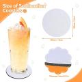 5 Pieces Of Round Coaster Heat Transfer Pu Leather Coaster (4inch)