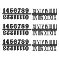 6pcs Diy Clock Numerals Kit Arabic Number and Roman Number Black