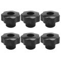 M10 10mm Dia Thread Black Plastic Star Head Clamping Knob Grip