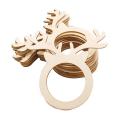 50pcs Reindeer Antler Place Card Napkin Holder Mini Wooden Ring