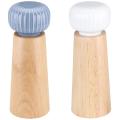 Salt and Pepper Mill Wood Pepper Shakers with Strong Adjustable White