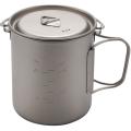 Titanium Pot Cup Mug Pots Tableware Camping Cup with Lid Pot 750ml